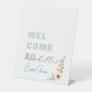 Minimalist Cute Bridal Shower  Pedestal Sign