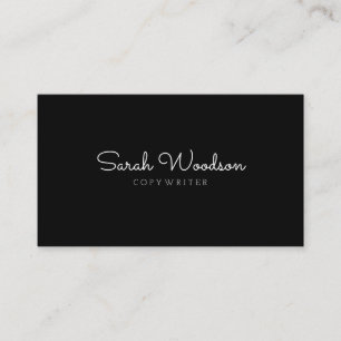 Minimalist Cute Calligraphy Black Business Card