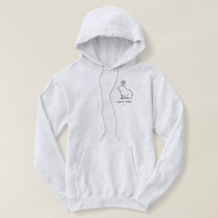 Minimalist Cute Capybara with Daisy Flower Pocket Hoodie