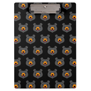 Minimalist Cute Cartoon Black Bear Pattern Clipboard