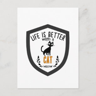 Minimalist Cute Cat Typography Cat Lover Gift Postcard