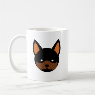 Minimalist Cute Chibi Dog Face Coffee Mug