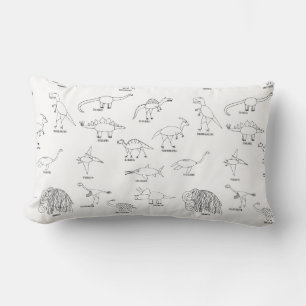 Minimalist Cute Educational Dinosaur Dino Kids Lumbar Cushion