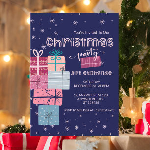 Minimalist Cute Festive Colourful Gift Exchange  Invitation