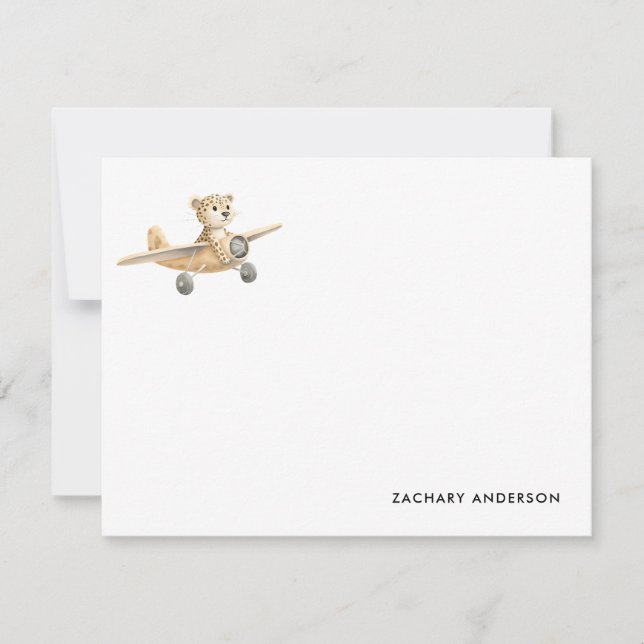 Minimalist Cute Flying Tiger Kids Personalised Card (Front)