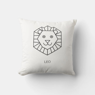 Minimalist Cute Geometric Lion Custom Name Nursery Cushion
