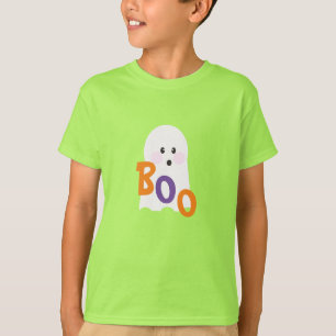 Minimalist Cute Ghost with Halloween Letters T-Shirt