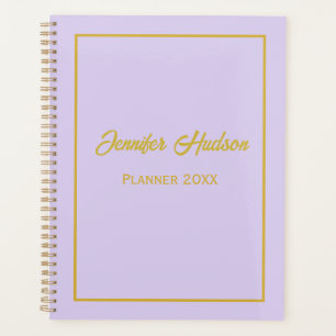 Minimalist Cute Girly Pale Lilac Script Weekly  Planner