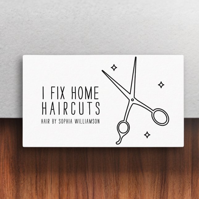 Minimalist Cute Hair Stylist Scissor Star Business Card (Creator Uploaded)