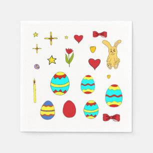 Minimalist Cute Happy Easter cartoon Napkin