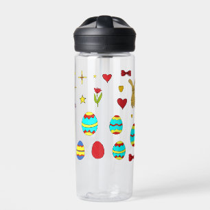 Minimalist Cute  Happy Easter  cartoon   Water Bottle