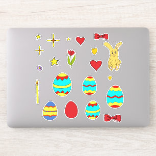 Minimalist Cute  Happy Easter flowers cartoon