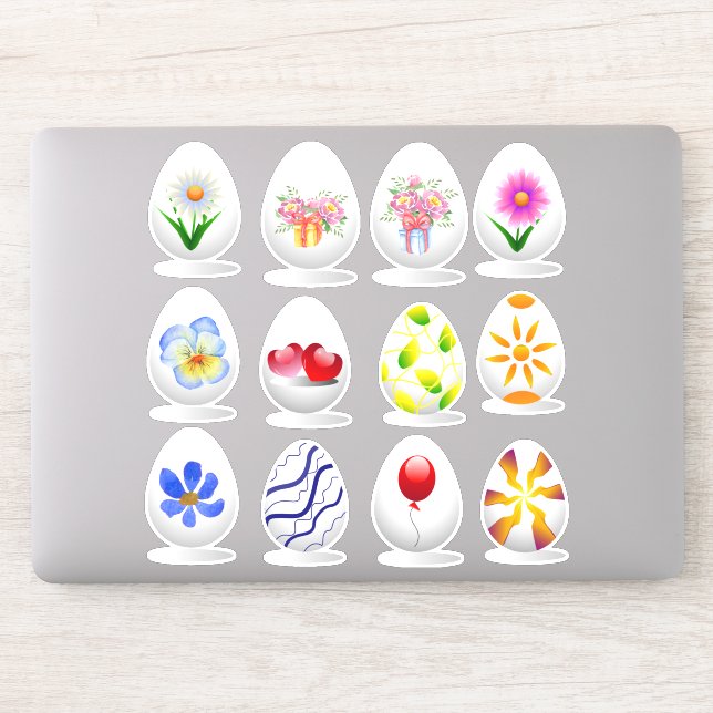 Minimalist Cute  Happy Easter flowers cartoon (Computer)