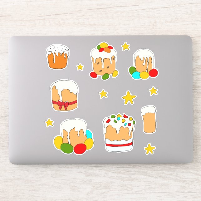 Minimalist Cute  Happy Easter flowers cartoon Stic (Computer)