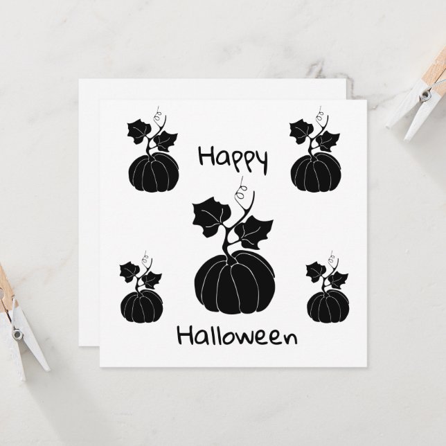 Minimalist  Cute Happy Halloween    (Front/Back In Situ)