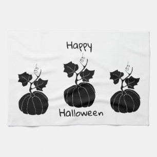 Minimalist  Cute Happy Halloween       Tea Towel