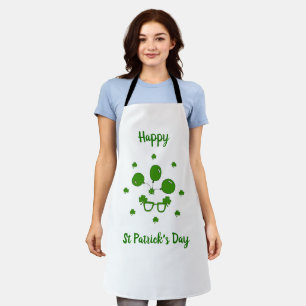 Minimalist  Cute Happy St Patrick's Day  Apron