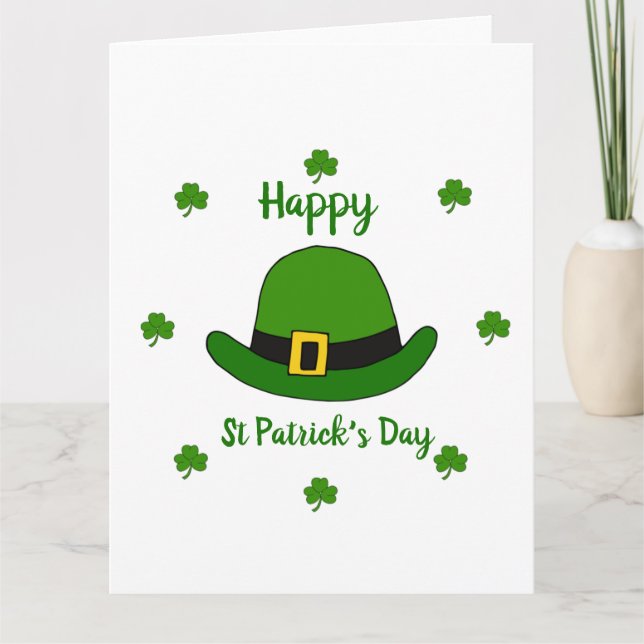 Minimalist  Cute Happy St Patrick's Day   Card (Front)