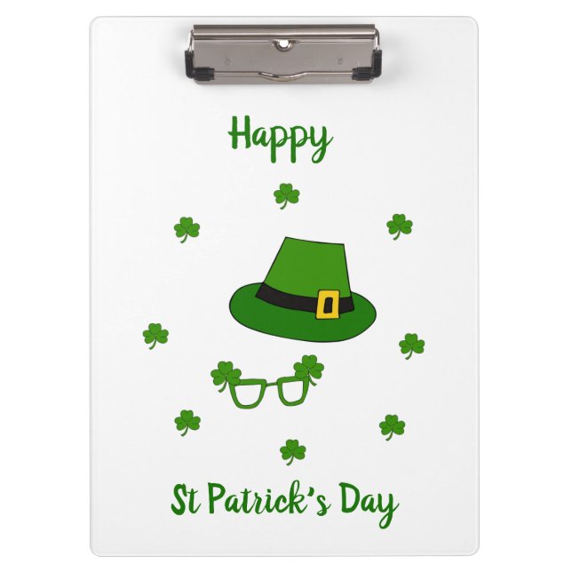 Minimalist  Cute Happy St Patrick's Day    Clipboard (Front)