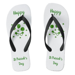 Minimalist  Cute Happy St Patrick's Day    Flip Flops