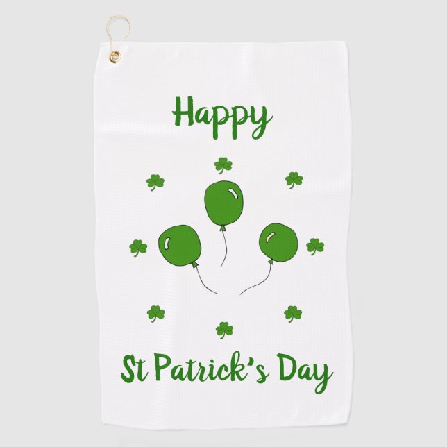Minimalist  Cute Happy St Patrick's Day     Golf Towel (Front)