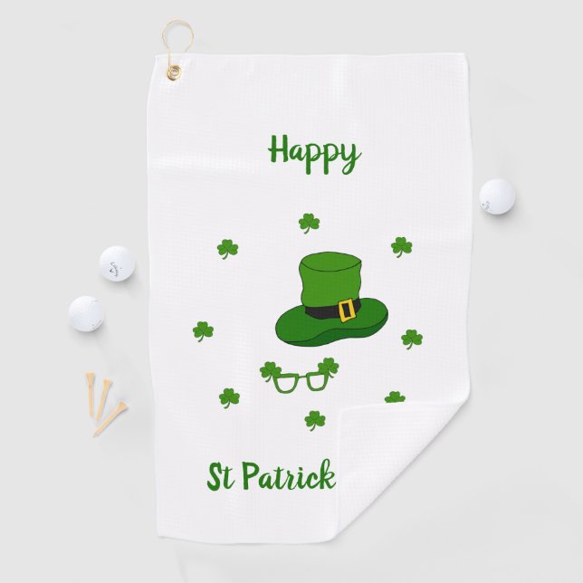 Minimalist  Cute Happy St Patrick's Day    Golf Towel (InSitu)