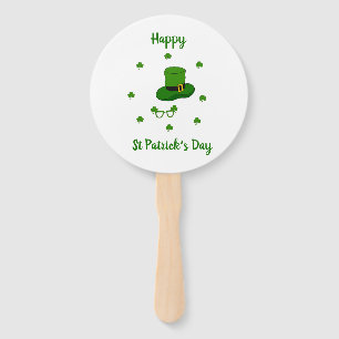 Minimalist  Cute Happy St Patrick's Day     Hand Fan