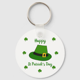 Minimalist Cute Happy St Patrick's Day Key Ring