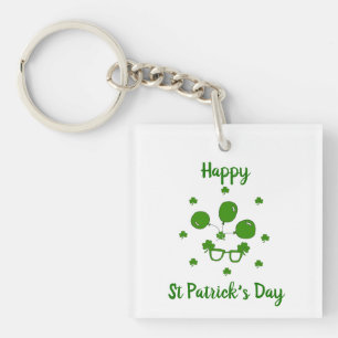 Minimalist  Cute Happy St Patrick's Day     Key Ring