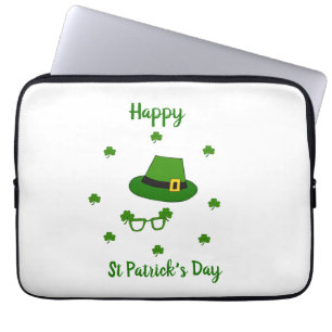 Minimalist Cute Happy St Patrick's Day Laptop Sleeve