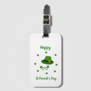 Minimalist Cute Happy St Patrick's Day Luggage Tag