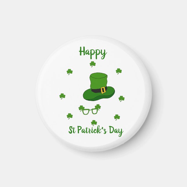 Minimalist  Cute Happy St Patrick's Day  Magnet (Front)