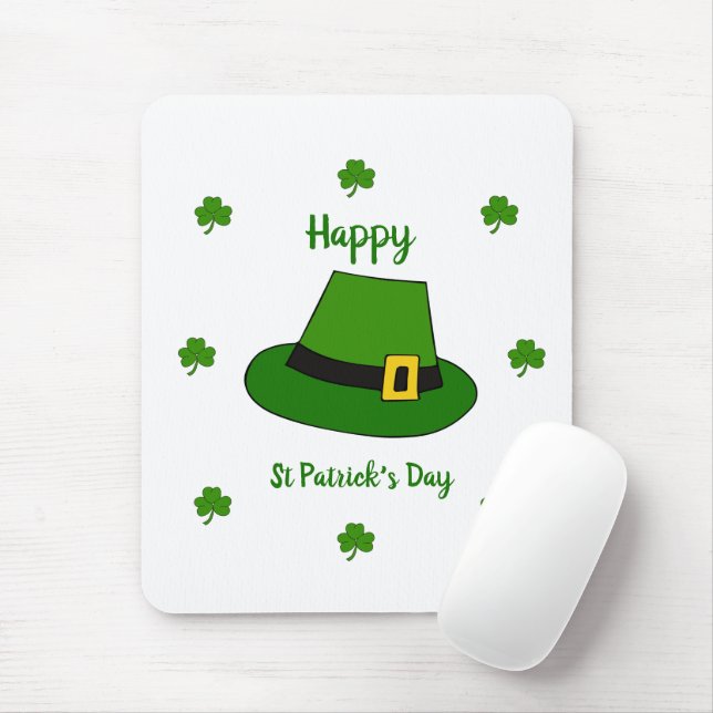Minimalist  Cute Happy St Patrick's Day   Mouse Mat (With Mouse)