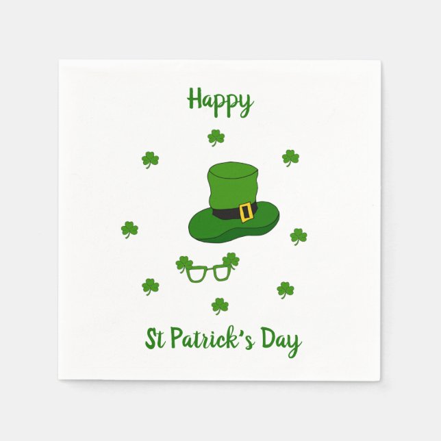 Minimalist  Cute Happy St Patrick's Day     Napkin (Front)