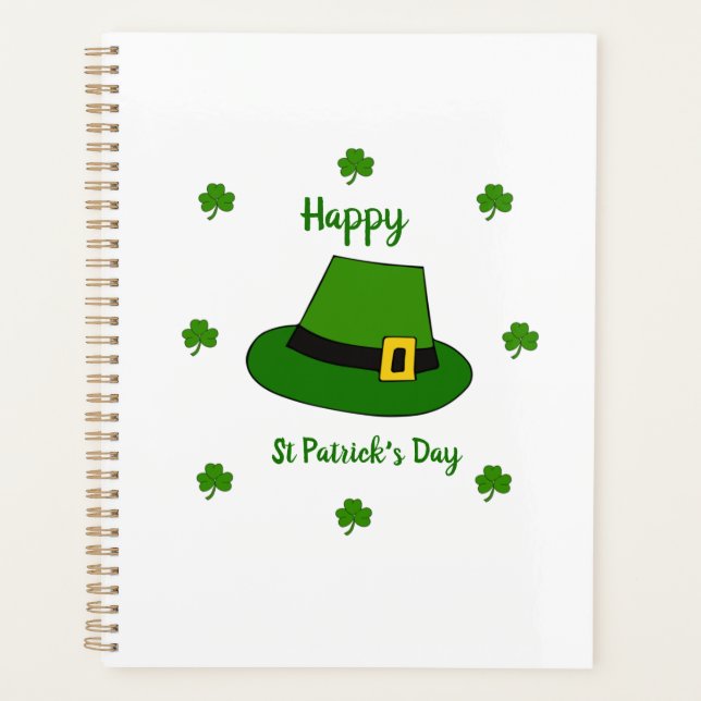 Minimalist  Cute Happy St Patrick's Day  Planner (Front)
