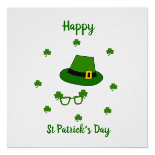 Minimalist Cute Happy St Patrick's Day Poster