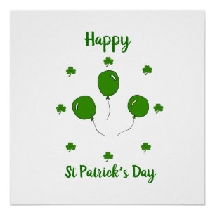 Minimalist Cute Happy St Patrick's Day Poster