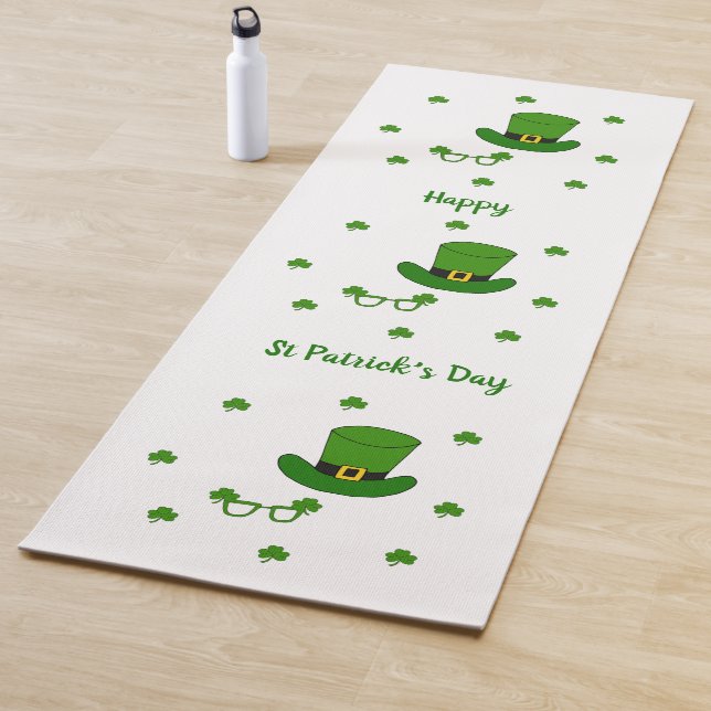 Minimalist  Cute Happy St Patrick's Day   Yoga Mat (In Situ)