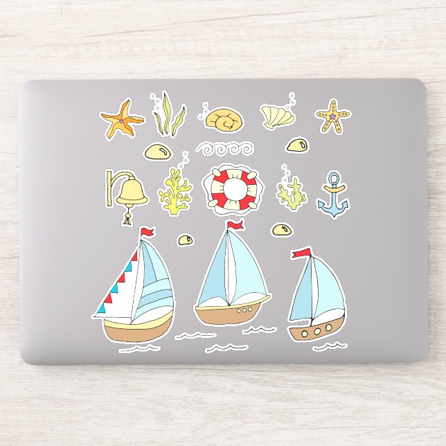 Minimalist Cute Holidays at sea cartoon   (Computer)