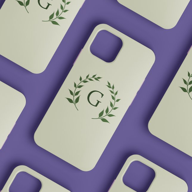Minimalist Cute Olive Branch-Themed Typography  iPhone Case (Creator Uploaded)