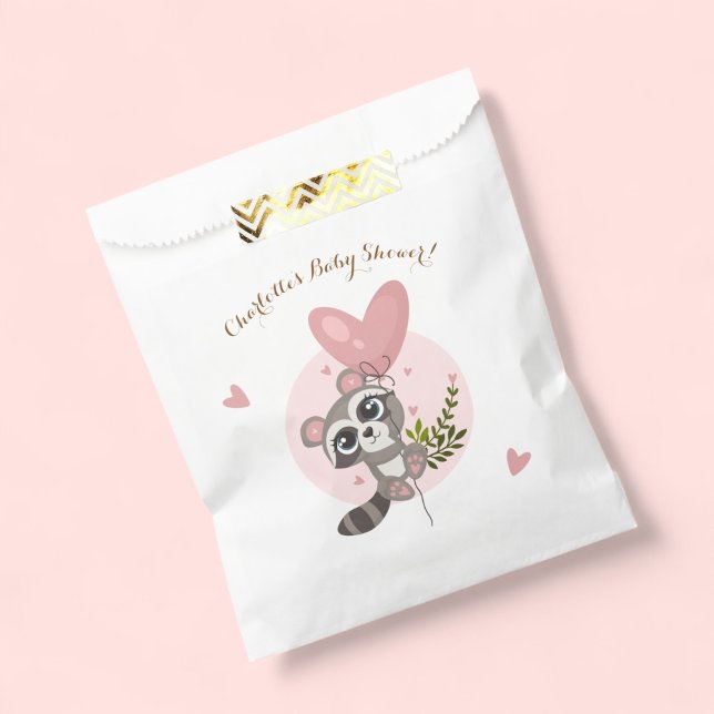 Minimalist Cute Racoon Baby Shower Favour Bags (Minimalist Cute Raccoon Baby Shower Favor Bag)