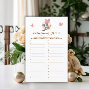 Minimalist Cute Racoon Baby Shower Game ABC