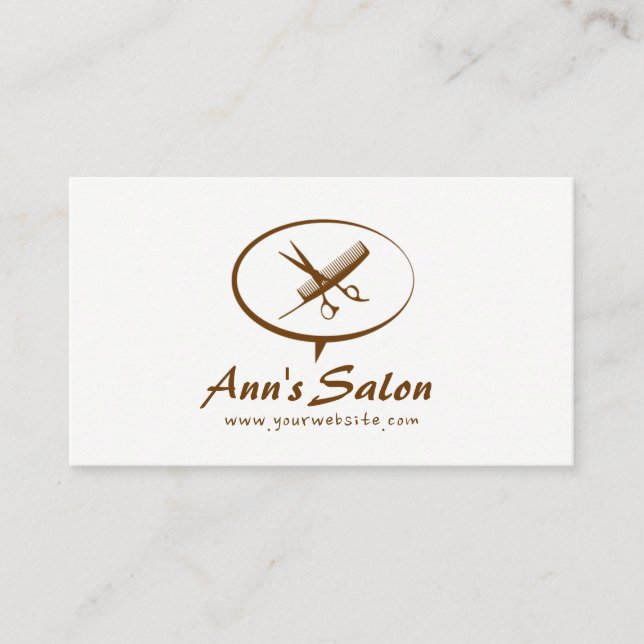 Minimalist Cute Scissor Comb Hair Beauty Salon Business Card (Front)