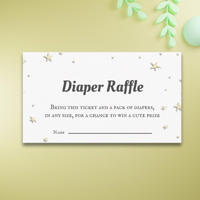 Minimalist Cute Stars Diaper Raffle Baby Shower Enclosure Card (Creator Uploaded)