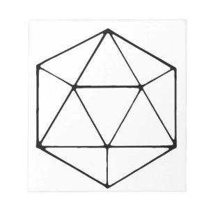 Minimalist D20 Design Tabletop Gamer Geek Notepad
