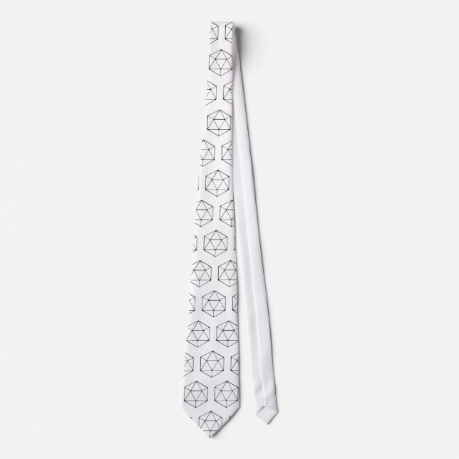 Minimalist D20 Design Tabletop Gamer Geek Tie (Front)