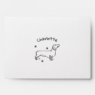 Minimalist Dachshund Art - Your Text, Your Style Envelope