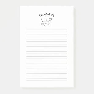 Minimalist Dachshund Art - Your Text, Your Style Post-it Notes