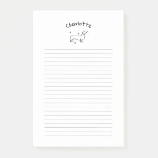 Minimalist Dachshund Art - Your Text, Your Style Post-it Notes