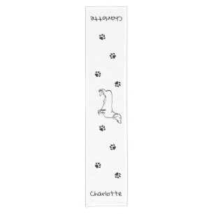 Minimalist Dachshund Art - Your Text, Your Style Short Table Runner